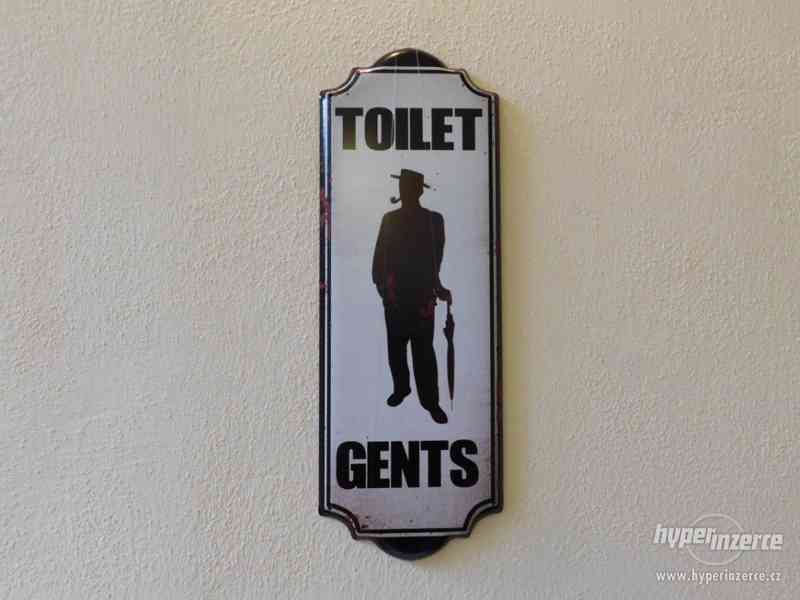 Plechová nástěnná cedule - toilet gents - foto 1