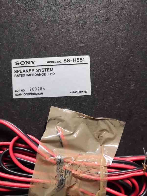 Prodám 2 ks černé 2pásmové reproboxy Sony SS–H551 - foto 5