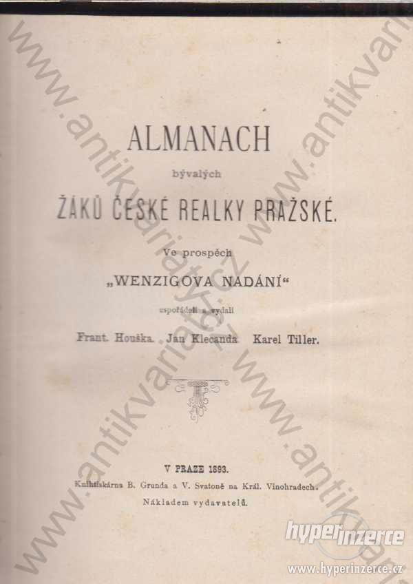 Almanach bývalých žáků české realky v Praze 1893 - foto 1