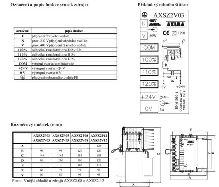 Zdroj vyhlazeného napětí 24V DC, 410 VA, AXSZ2V12 - foto 5
