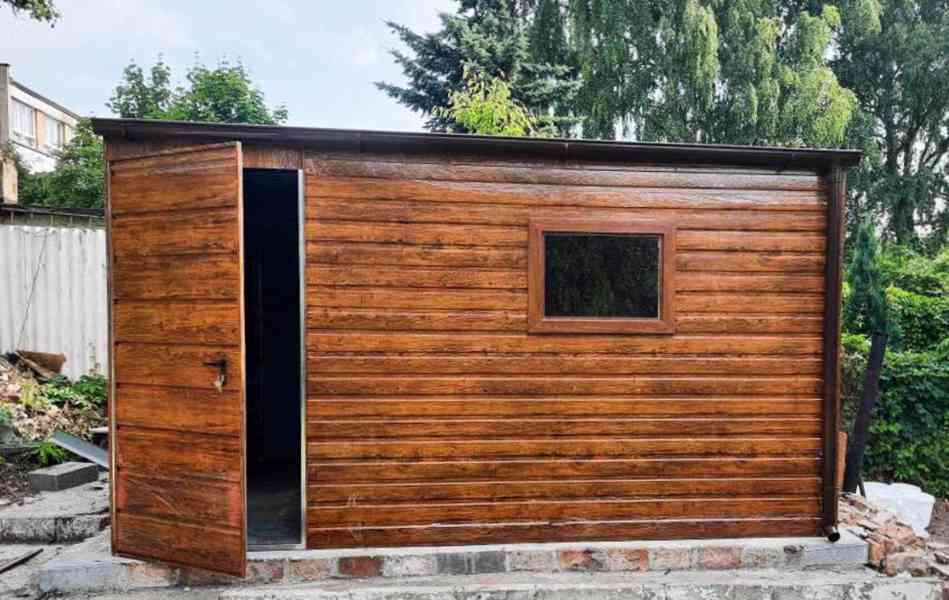 Zahradní domek 4m x 3m, bočni spád - dveře + okno - TS362  - foto 2