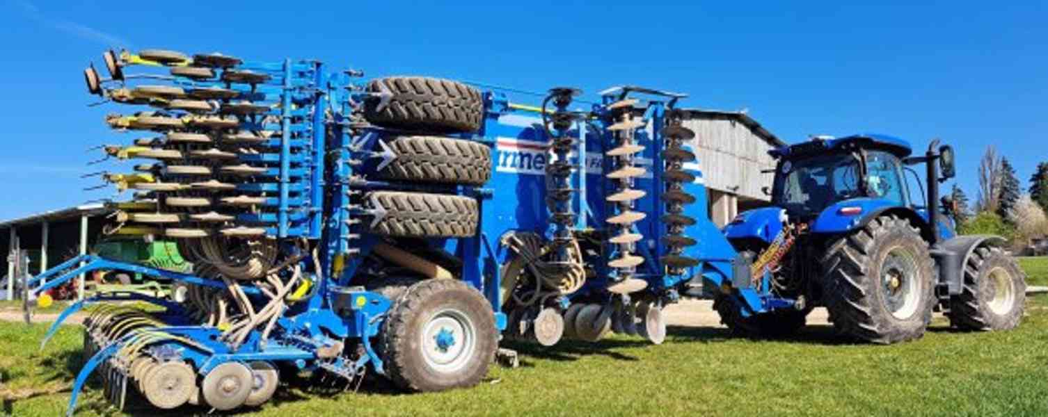agro set: secí stroj+traktor NH T7.270 +Farmet Falcon 6PRO+ - foto 1
