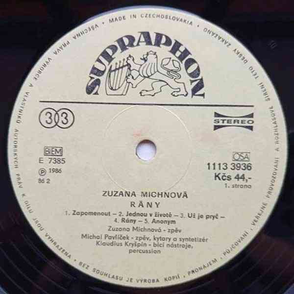 Zuzana Michnová ‎– Rány (LP)  - foto 4