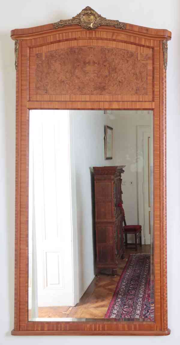 Starožitné velké Trumeau zrcadlo v klasicistním stylu - foto 1