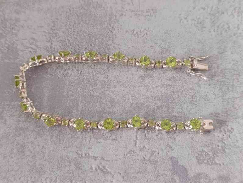 Krásný jemný dámský stříbrný náramek + krabička - foto 12