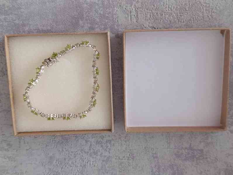 Krásný jemný dámský stříbrný náramek + krabička - foto 11