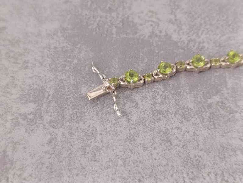 Krásný jemný dámský stříbrný náramek + krabička - foto 7