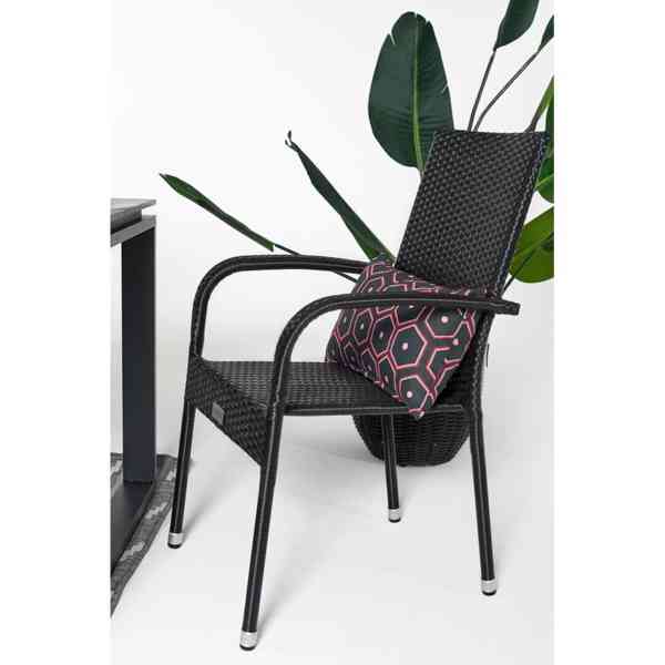 Černá zahradní židle,umělý ratan,Paris, výprodej  - foto 4