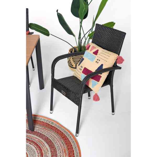 Černá zahradní židle,umělý ratan,Paris, výprodej  - foto 3