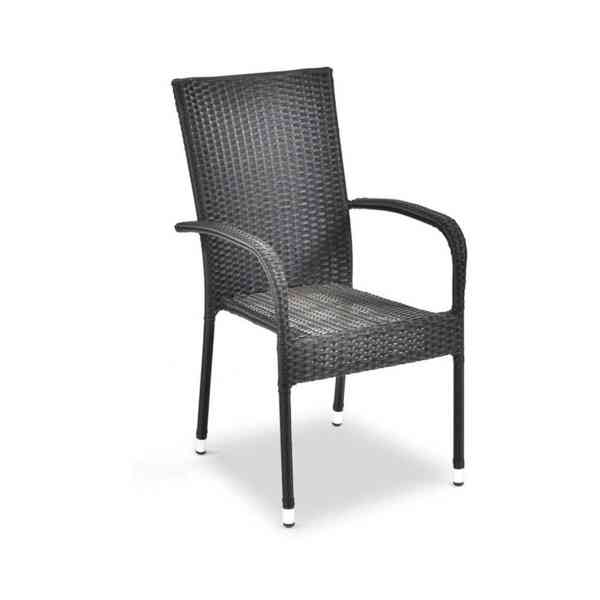 Černá zahradní židle,umělý ratan,Paris, výprodej 