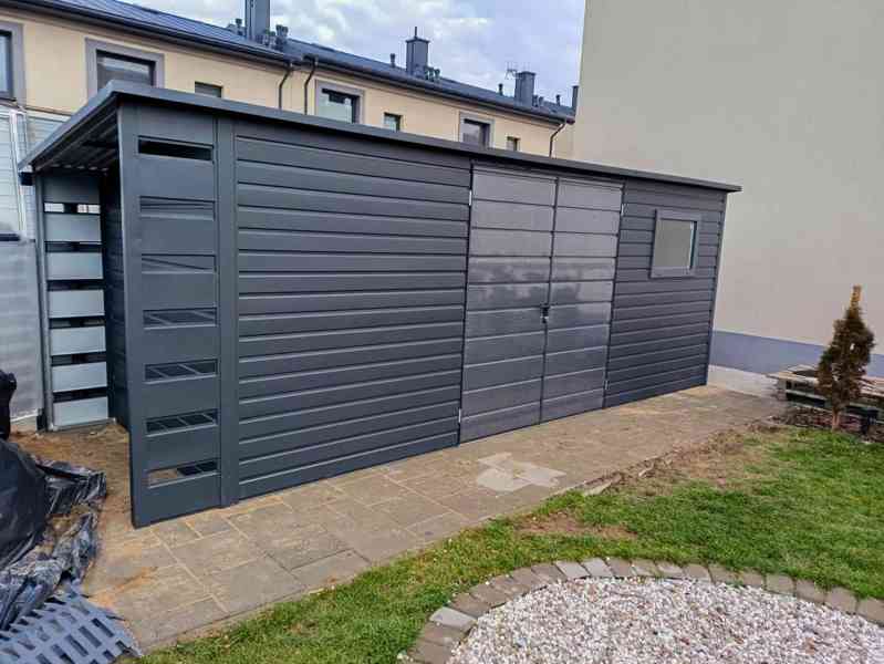 Zahradní domek 6x2,5m přístřešek 0,5m Dvoukřídlá vrata TS983 - foto 2