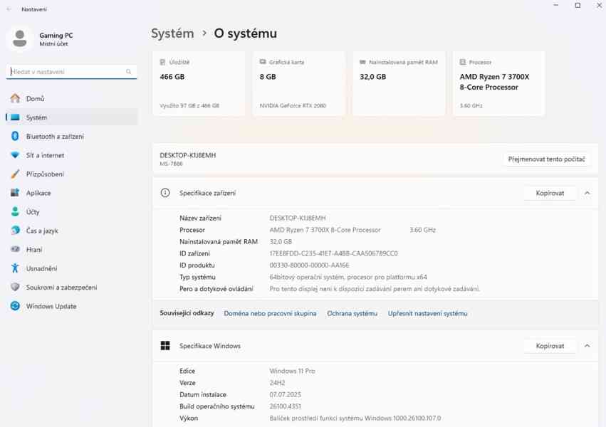 🚀 HERNÍ PC RYZEN 7 3700X, 32GB RAM, RTX 2080 GAMING, SSD 🚀 - foto 8