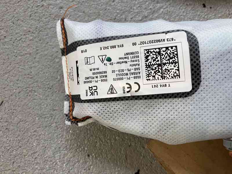sedackovy airbag porsche cayenne pravy levy - foto 3