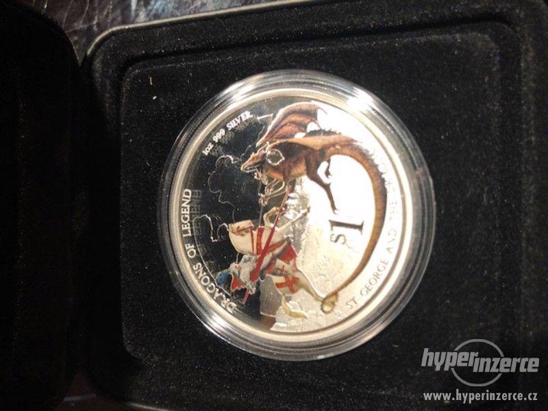2x Stříbrná mince Dragons of legends - foto 1