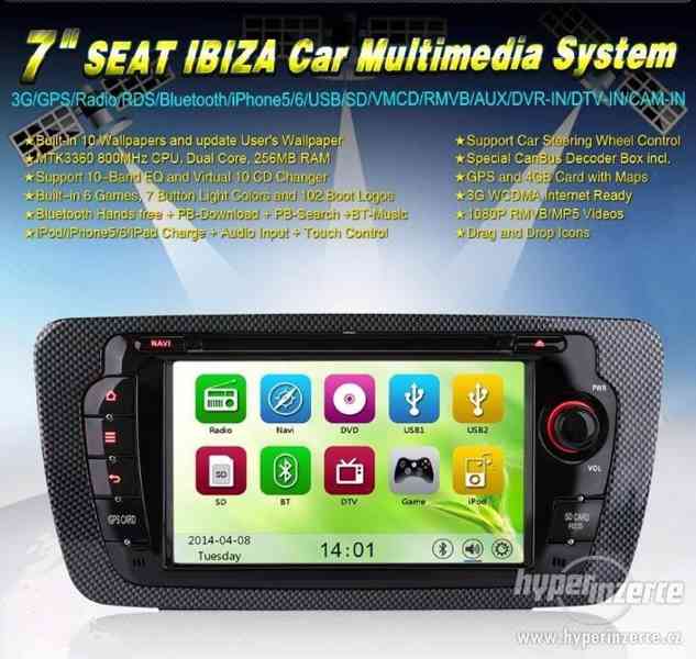 SEAT IBIZA Dotykove Autoradio Navi GPS DVD Bluetooth SD USB - foto 1