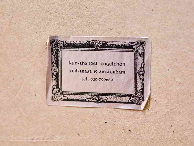 Kresba uhlem Engelman 1980, městské nábřeží, Amsterdam - foto 7