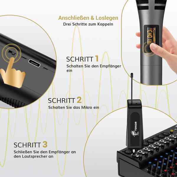 🎤 Bezdrátové karaoke mikrofony TONOR TW320 –nepoužité - foto 2