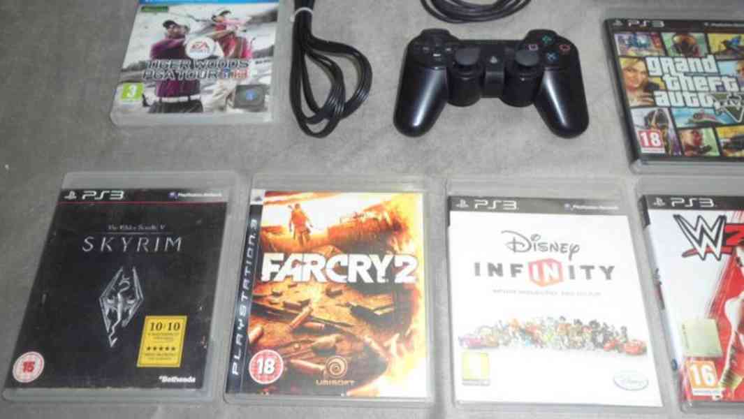 SONY Playstation 3 500GB + ovladač + hry + krabice GTA 5 - foto 2