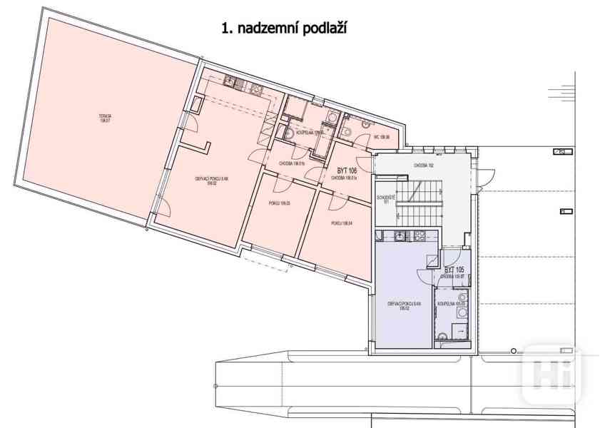 Pronájem novostavby kompletně vybaveného, zařízeného, třípokojového bytu s velkou terasou - foto 26