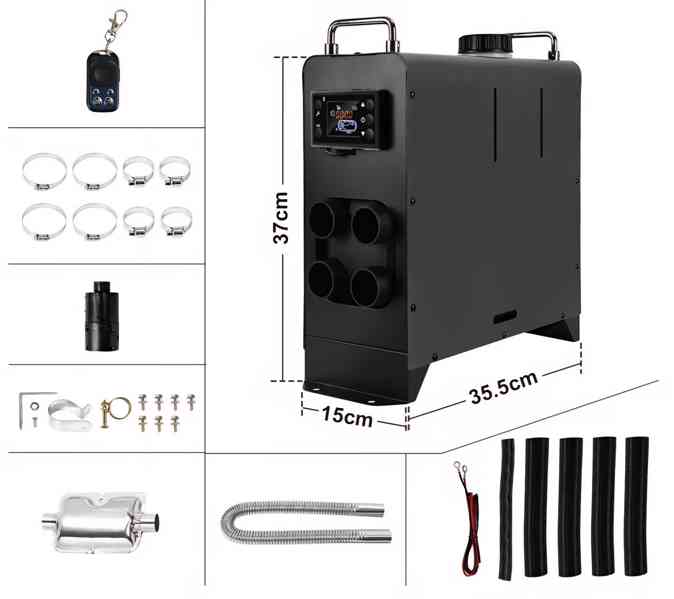 Naftové topení 12/24V 8kw (bluetooth) - NOVÉ !!! - foto 3