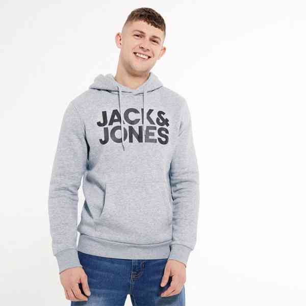 Jack&Jones - Šedá mikina s logem a kapucí Velikost: XS - foto 1