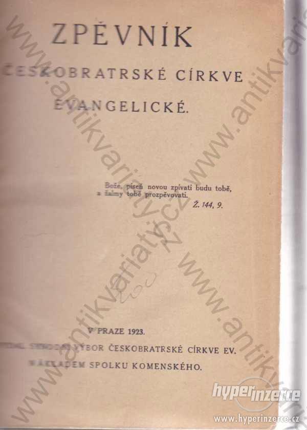 Zpěvník českobratrský 1923 - foto 1