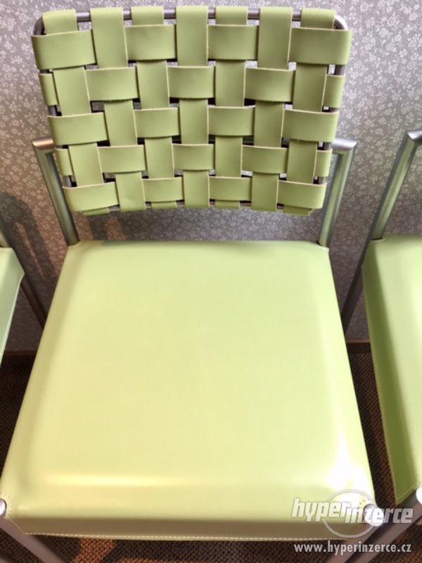 Luxusní designové kožené židle - 4 kusy - foto 2