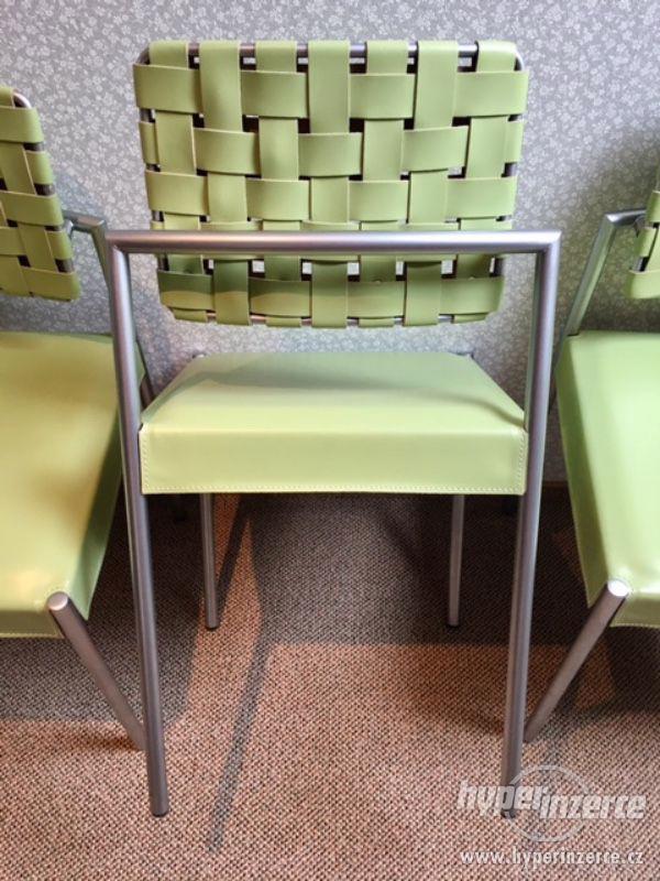 Luxusní designové kožené židle - 4 kusy - foto 3