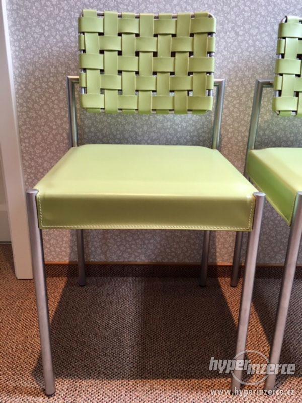 Luxusní designové kožené židle - 4 kusy - foto 4