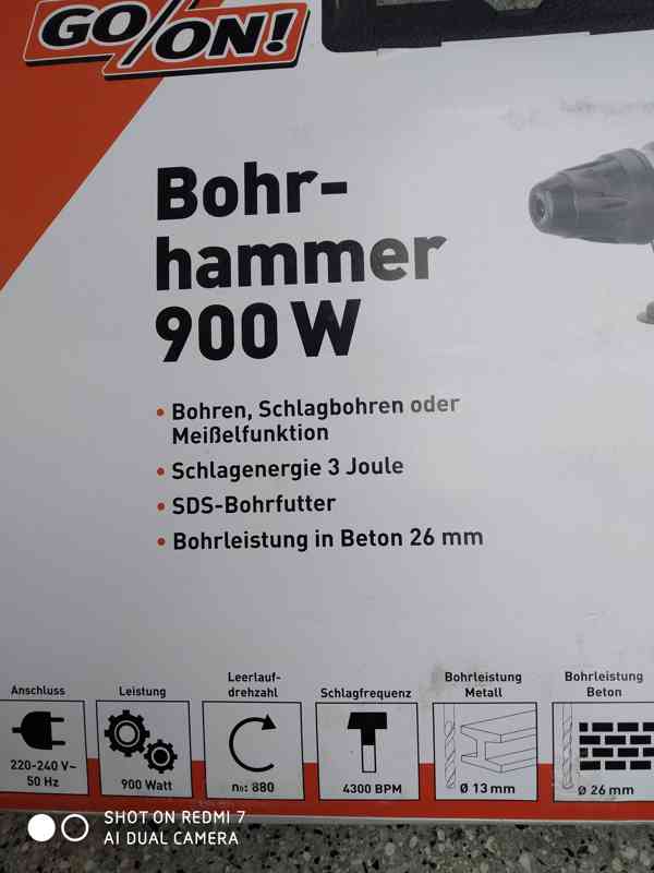 Prodám NEPOUŽITÉ bourací kladivo GO/NO -900 W.  - foto 6