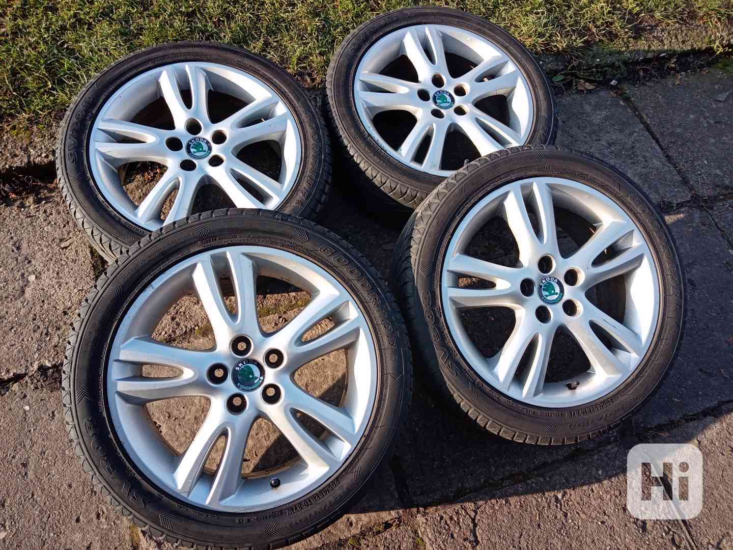 Obutá alu kola 16ky 5x100 pneu 80% ŠKODA SEAT VW AUDI - foto 1