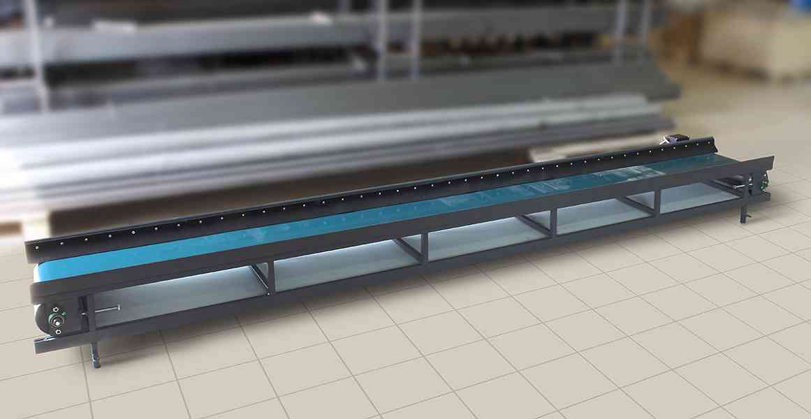 Pásový dopravník 300x40 cm s motorem, hladký - foto 2