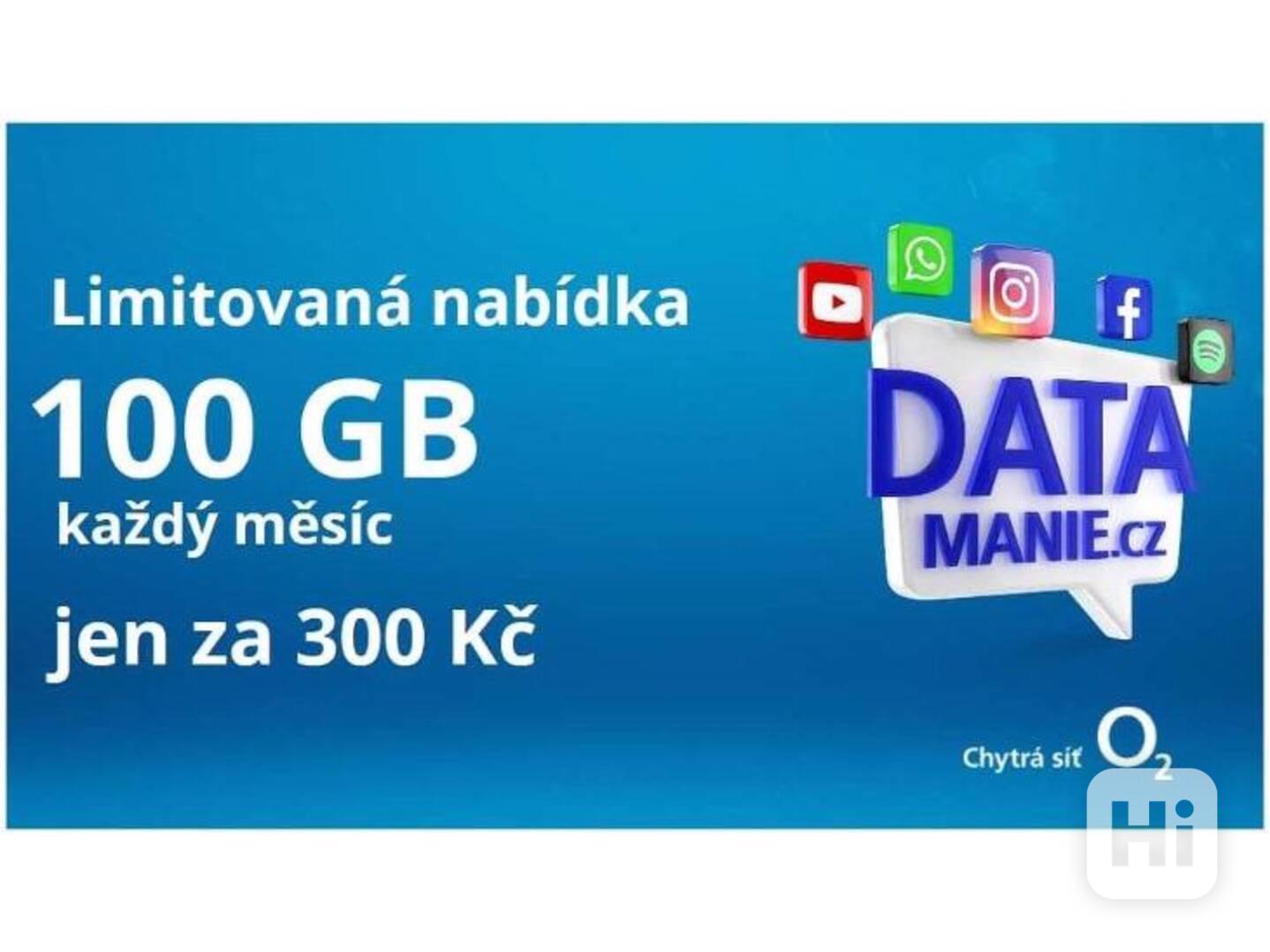 SIM O2 Datamanie 100 GB za 300 Kč měsíčně - foto 1
