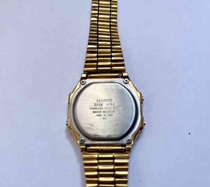 Casio A168WG zlaté hodinky – funkční, vintage - foto 4