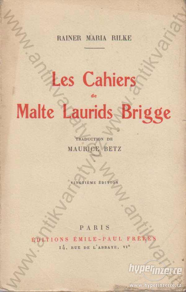 Les Cahiers de Malte Laurids Brigge Rilke 1935 - foto 1