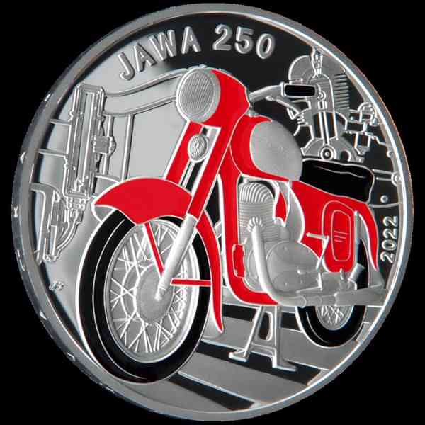 Pamětní stříbrná mince se smaltováním „Motocykl Jawa 250“ - foto 4