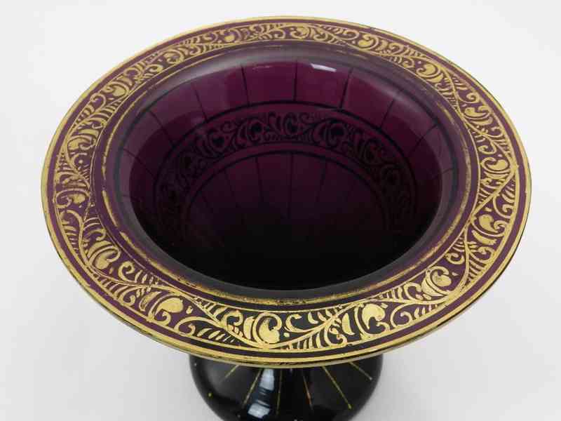 Zlacená fialová Art Deco Váza Čechy  - foto 4