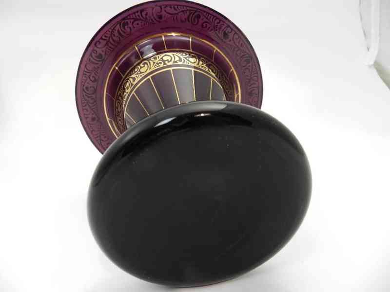 Zlacená fialová Art Deco Váza Čechy  - foto 6