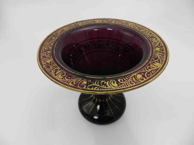 Zlacená fialová Art Deco Váza Čechy  - foto 3