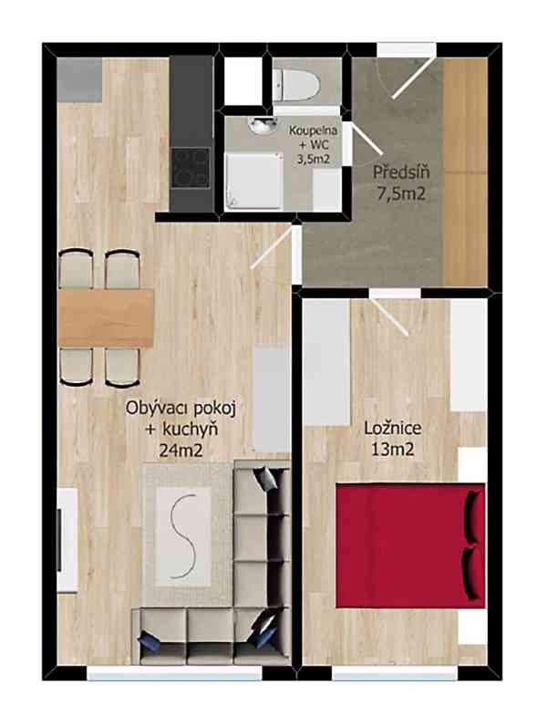Prodej bytu 2+kk 48 m² Gollova, Praha - Malešice - foto 2
