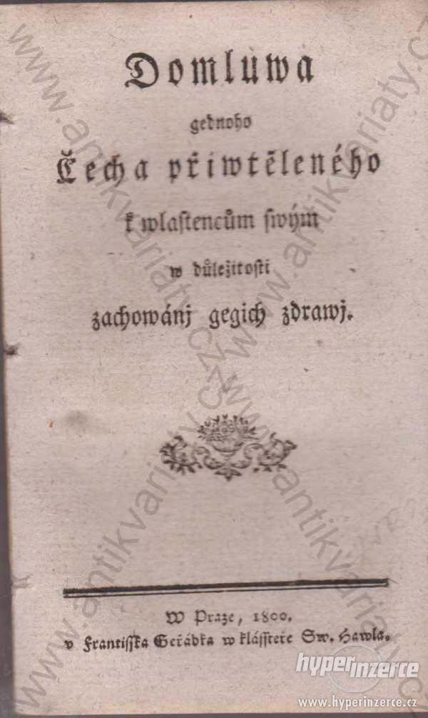 Domluwa gednoho Čecha František Jeřábek 1800 - foto 1
