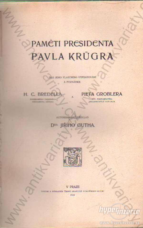 Paměti presidenta Pavla Krügra  1903 - foto 1
