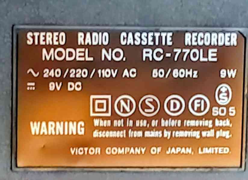 Rádiomagnetofon JVC RC-770 LE - foto 10