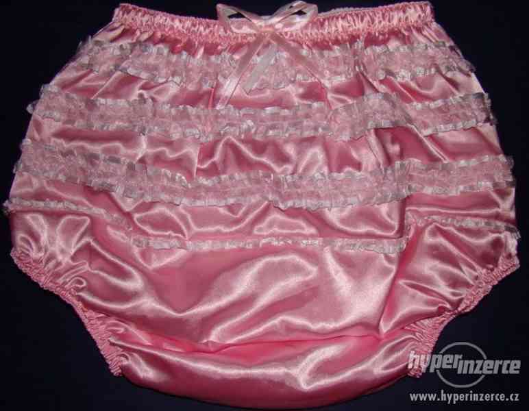 Růžové saténové kalhotky - foto 1