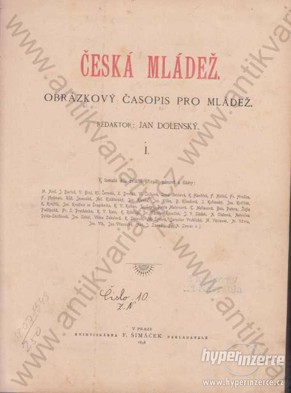 Česká mládež Obrázkový časopis pro mládež 1898 - foto 1