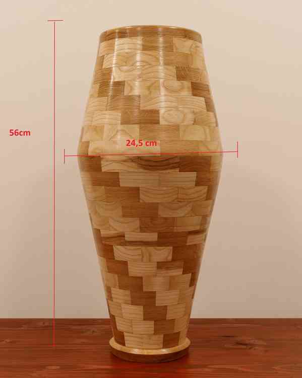 Dřevěná Segmentová váza 56cm - foto 2