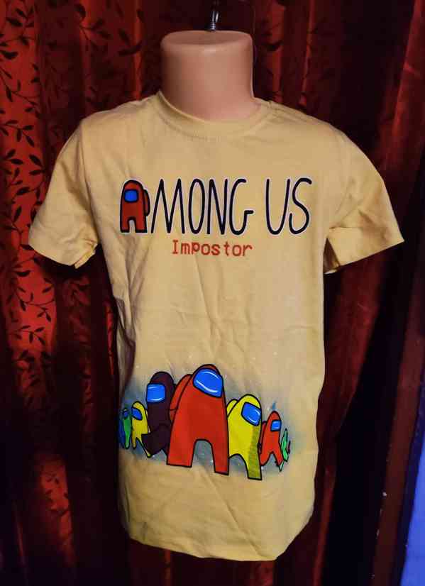 Dětské tričko Among us, žluté, 2 vel. - foto 1