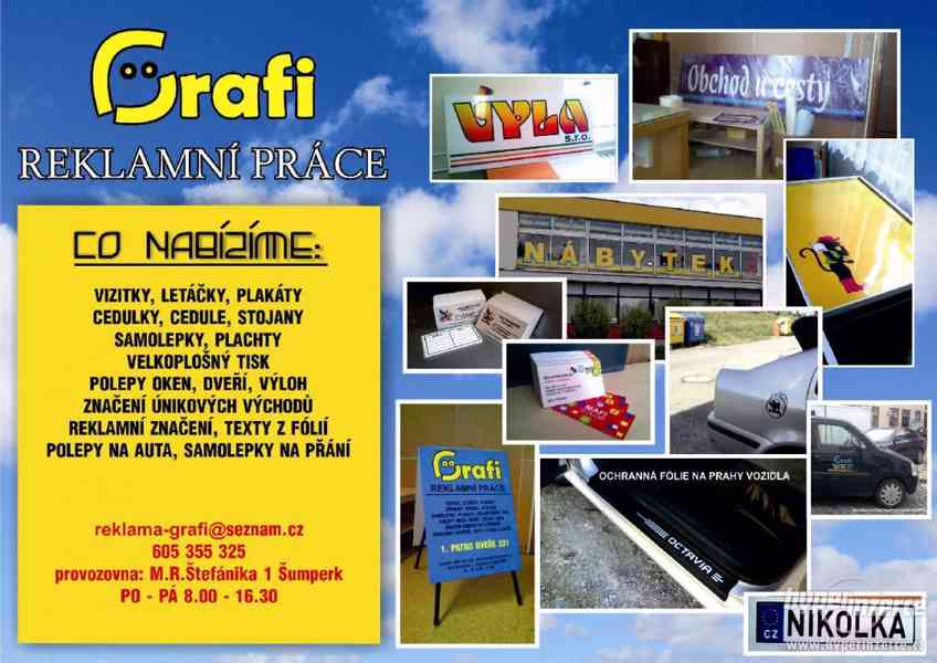 Reklamní cedule, plachty, vizitky, reklamní letáky atd... - foto 6