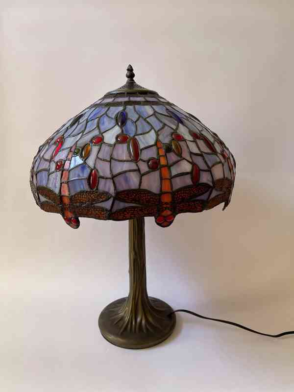 Vážky-luxusní velká stolní lampa Tiffany secesní styl - foto 2