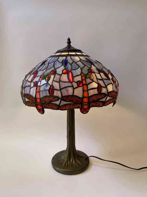 Vážky-luxusní velká stolní lampa Tiffany secesní styl